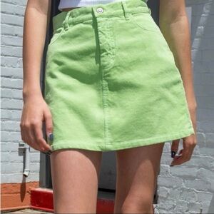 Brandy Melville Green Corduroy Skirt